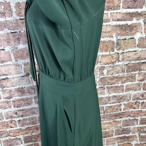 Worthington Women's Forest Green Bow Tie Midi Dress Long Sleeve Career Size M - Picture 6 of 16